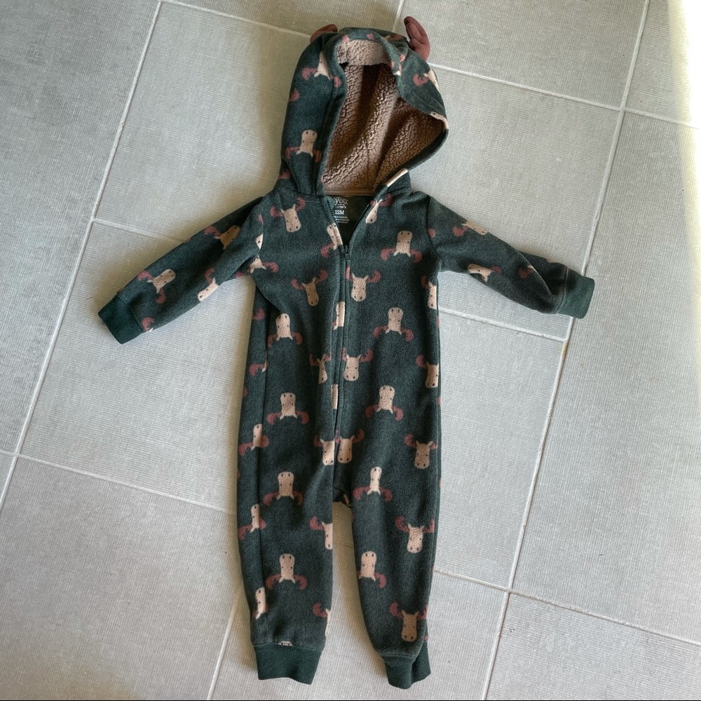 Carter's Moose Romper Sz 12 months